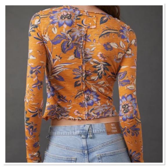 Free People We The Free Women’s Dreamed Of You Floral Print Crew Neck Tee Shirt - Picture 2 of 4